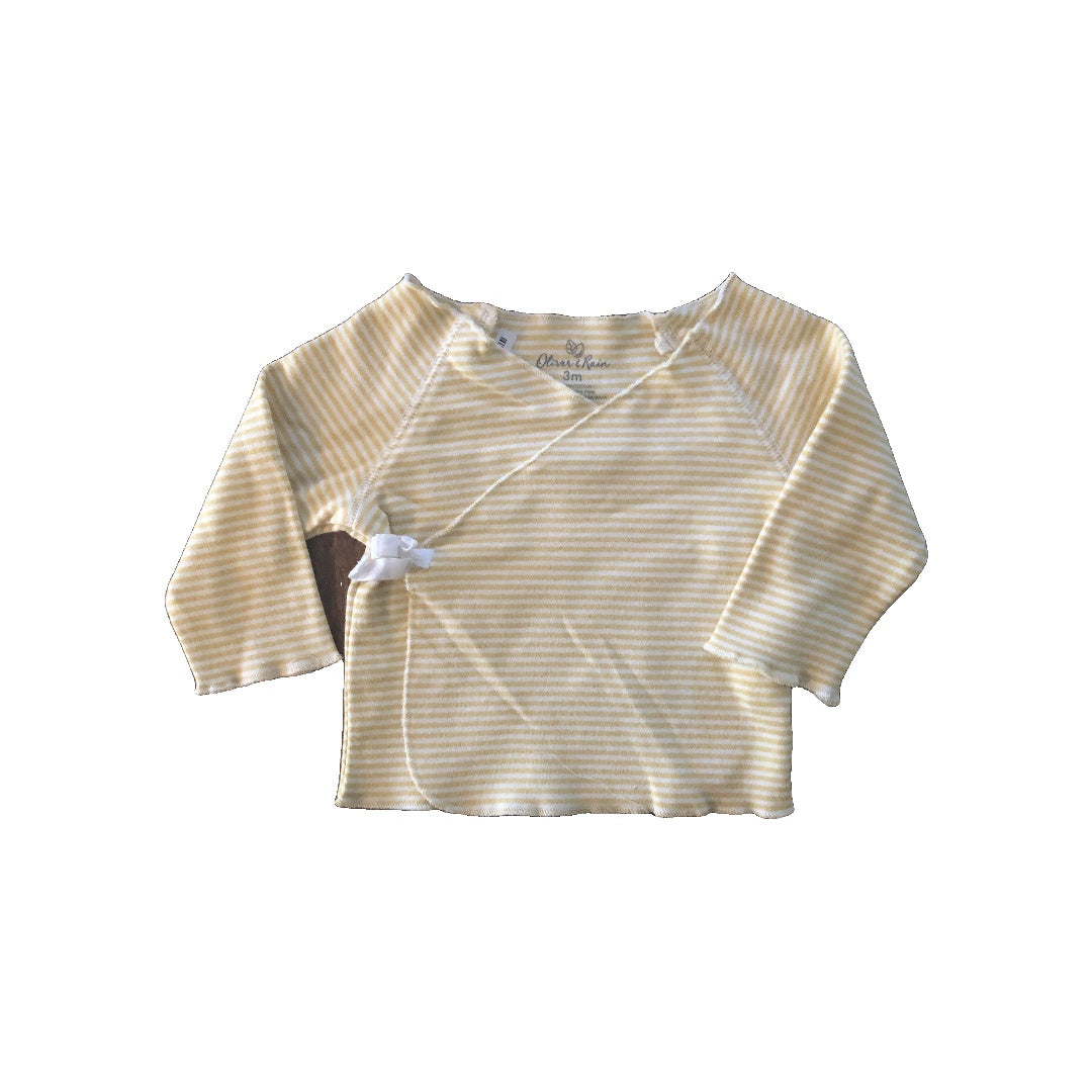 BabySprouts co Unisex Yellow | White | Striped Shirt Size: 3 months Yellow | White | Striped