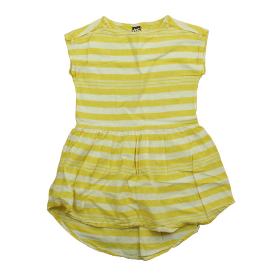 Tea Girls Yellow | White | Stripes Sun Dress Size: 6 Years Yellow | White | Stripes