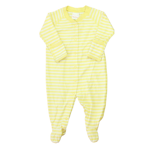 Hanna Andersson Unisex Yellow | White 1-piece footed Pajamas Size: 3-6 Months Yellow | White