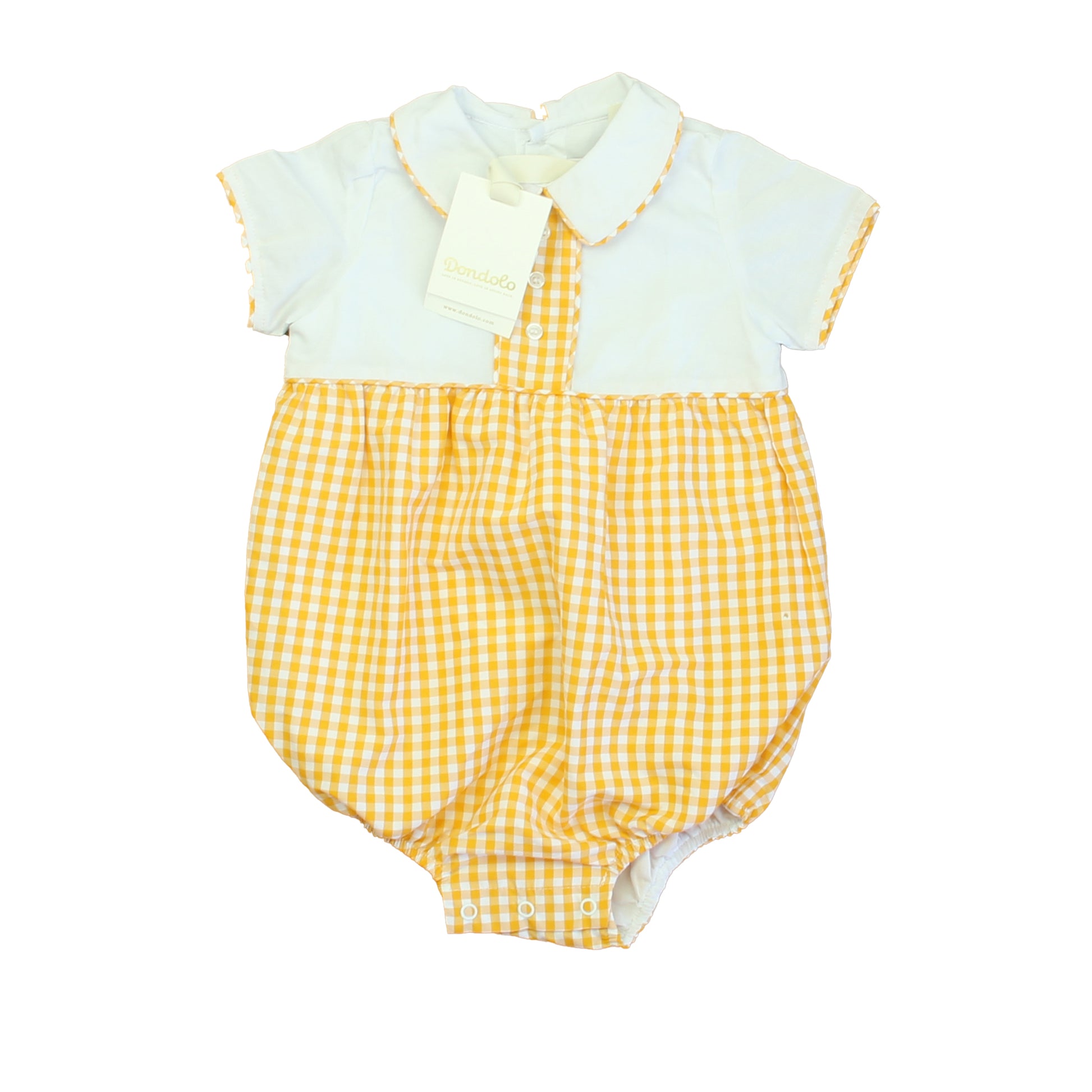 Dondolo Boys Yellow | White Romper Size: 24 Months Yellow | White