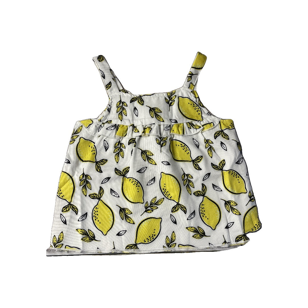 Unknown Girls Yellow | White Tank Top Size: 18-24 months Yellow | White