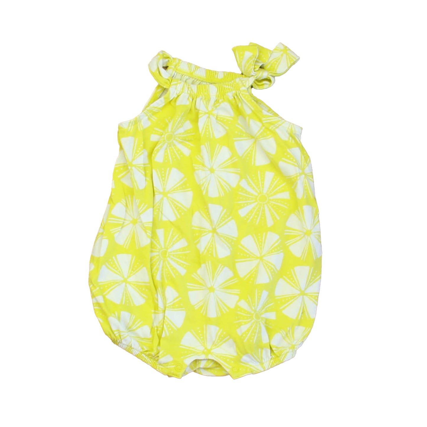 Tea Girls Yellow | White Romper Size: 9-12 Months