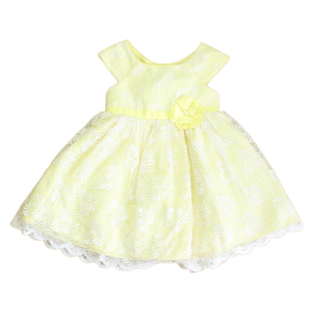 Jona Michelle Girls Yellow | White Dress Size: 2T Yellow | White