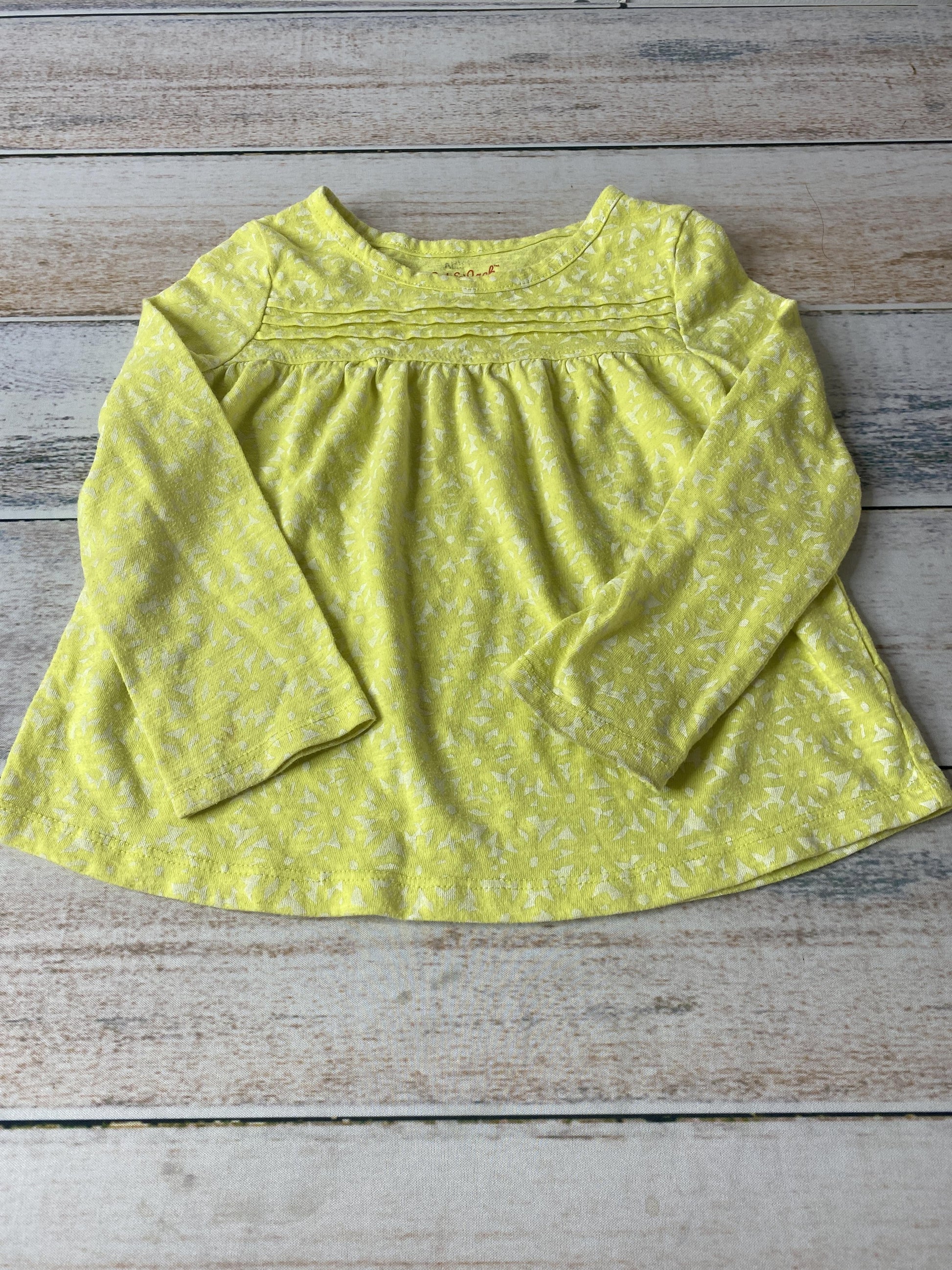 Cat & Jack Girls Yellow | White Long Sleeve Shirt Size: 3T Yellow | White