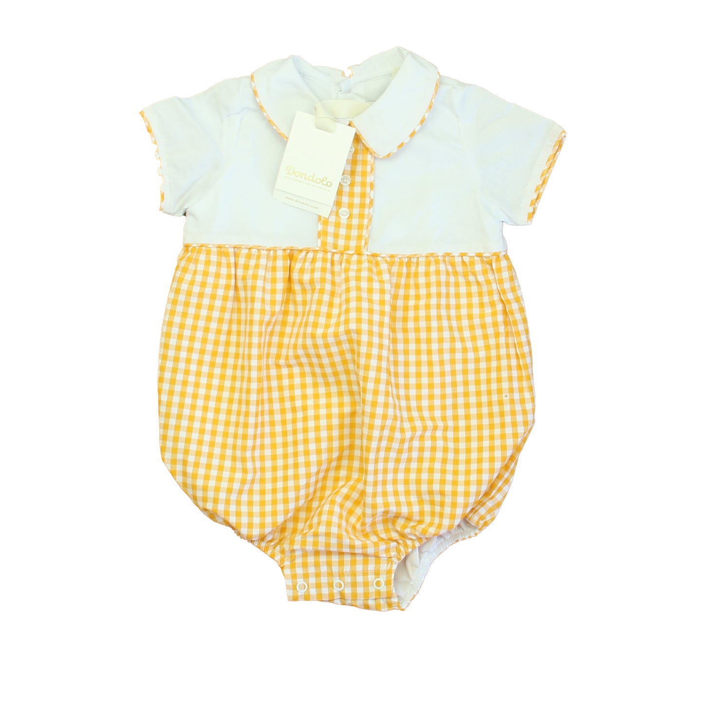 Dondolo Boys Yellow | White Romper Size: 24 Months Yellow | White