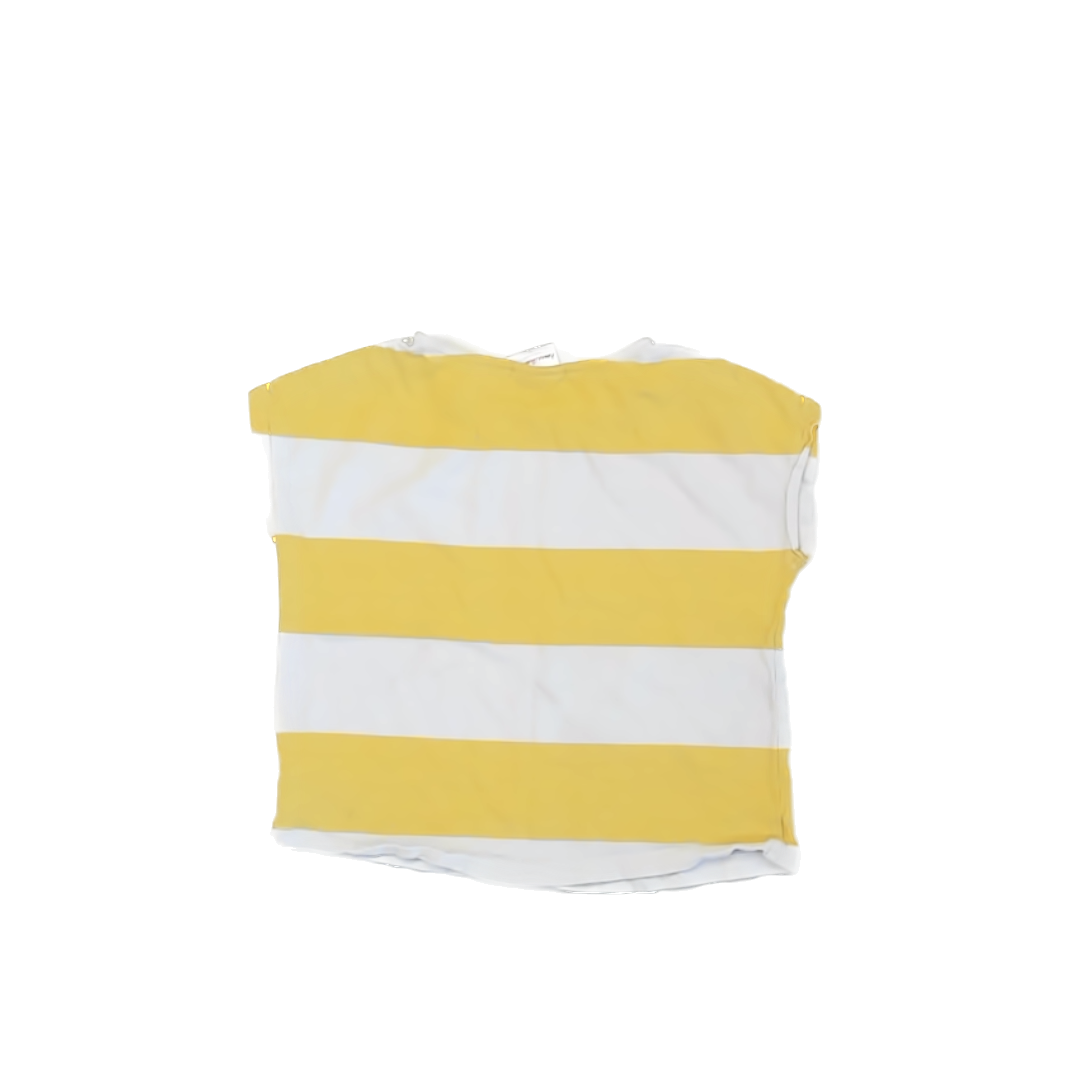 Hanna Andersson Girls Yellow | White T-Shirt Size: 8 years Yellow | White