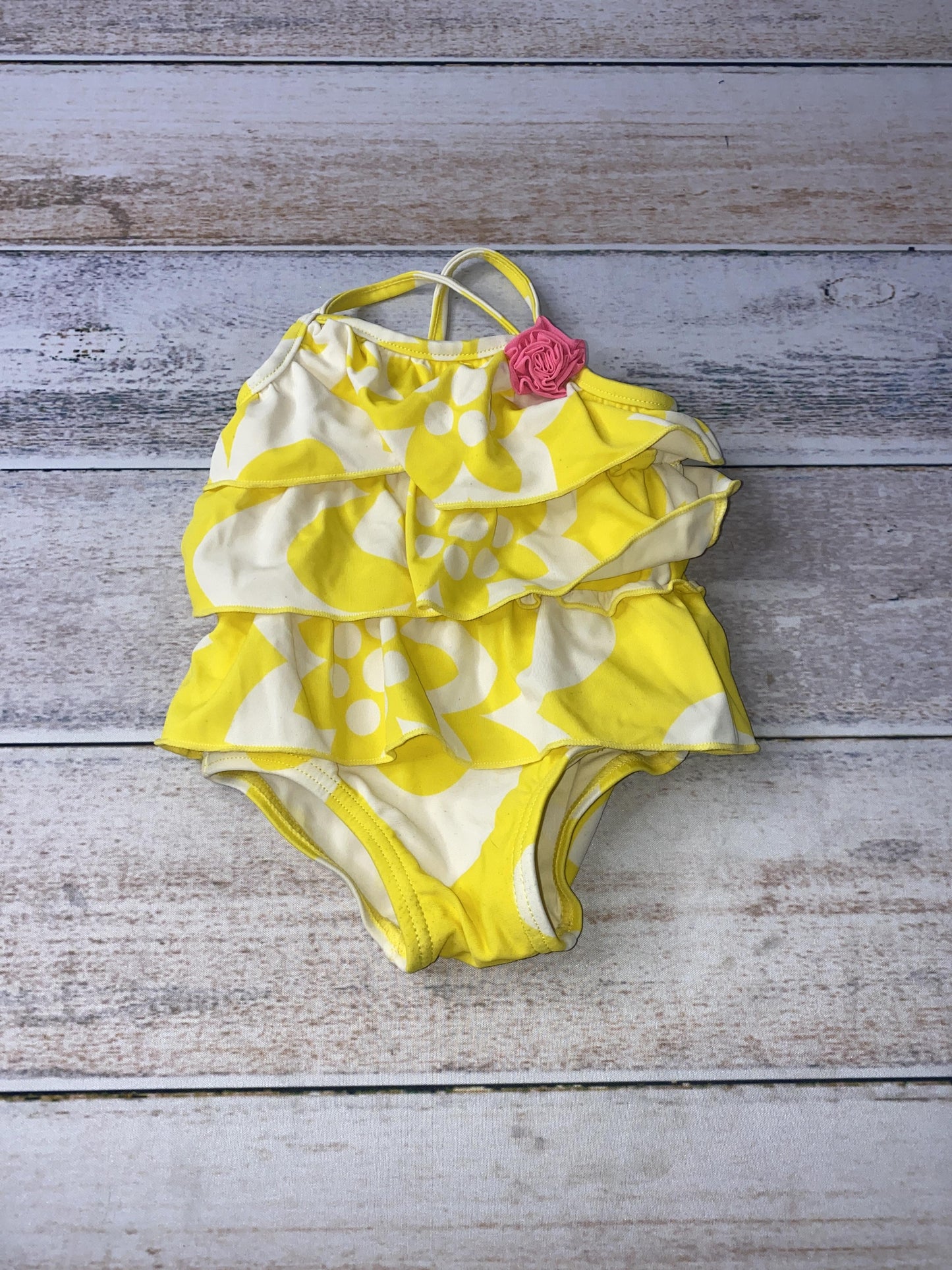 Carters Girls Yellow | White Swimwear Size: 3-6 months Yellow | White