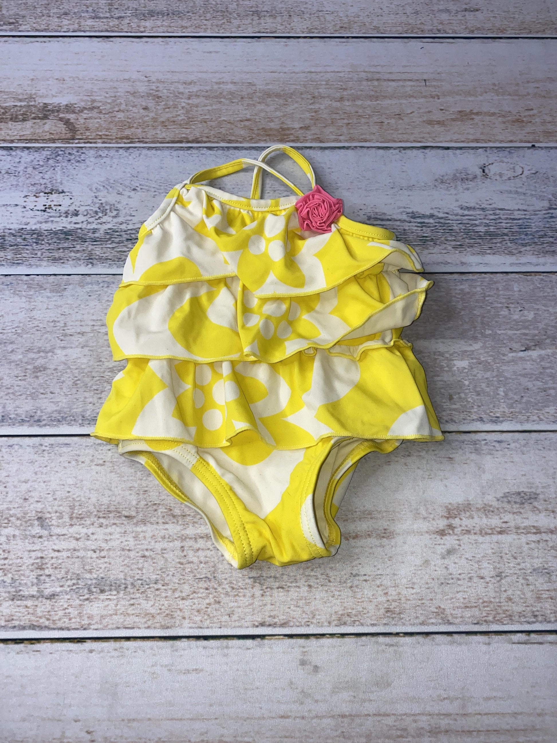 Carters Girls Yellow | White Swimwear Size: 3-6 months Yellow | White