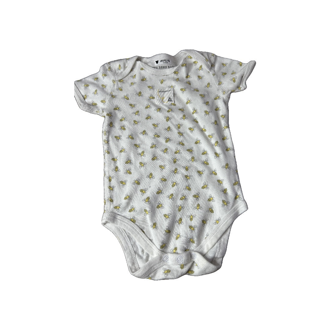 Burt's Bees Unisex Yellow | White Onesie Size: 3-6 months Yellow | White