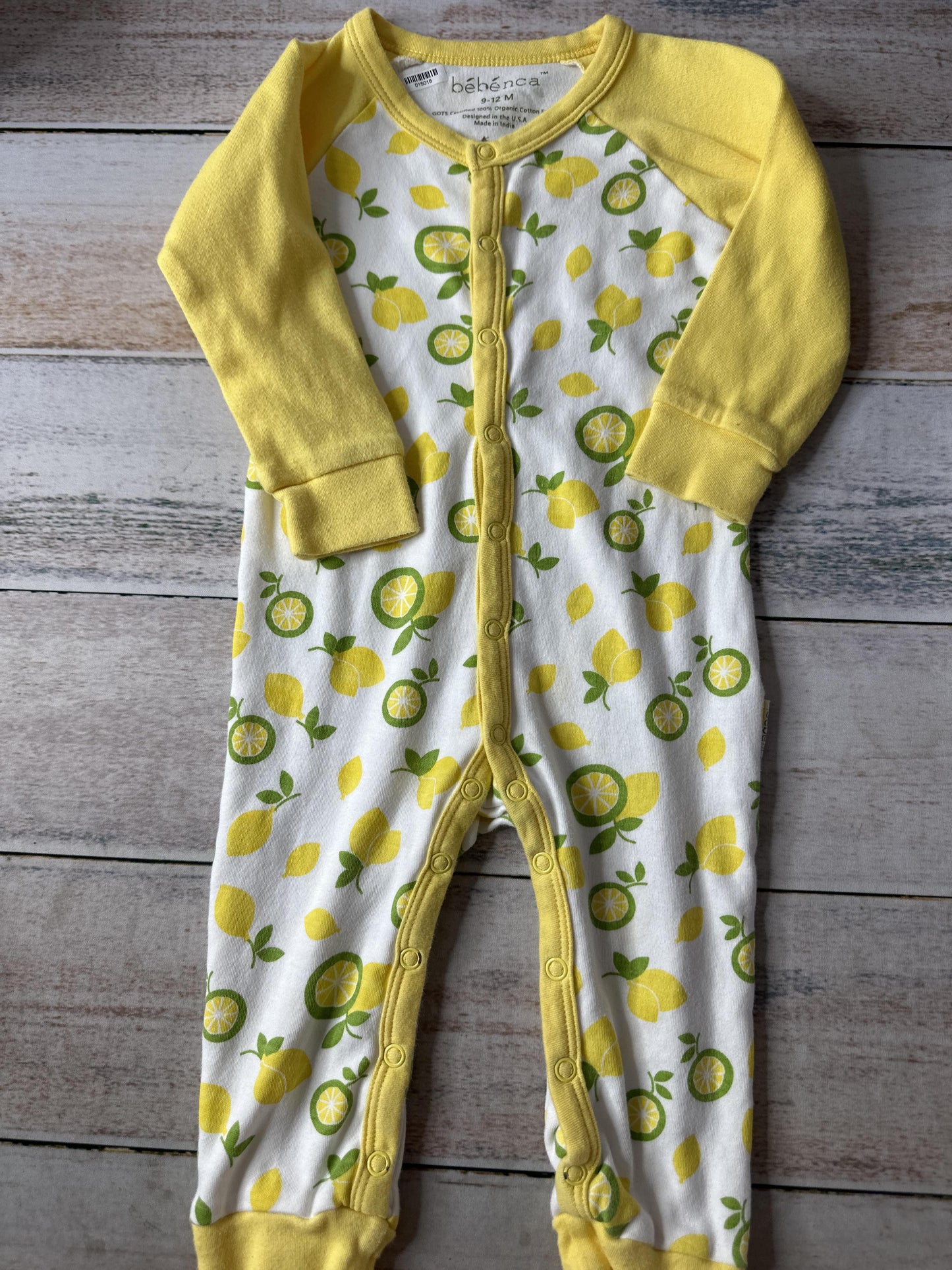 Bebenca Unisex Yellow | White Long Sleeve Outfit Size: 9-12 Months Yellow | White