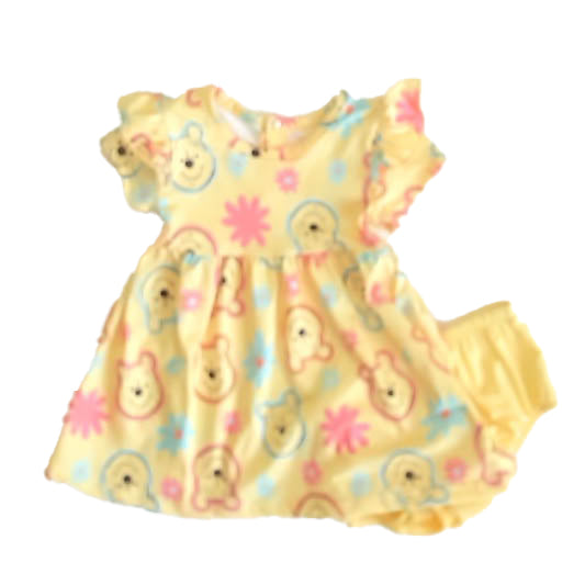 Disney Girls Yellow Winnie the Pooh Dress Size: 3 Months Yellow Winnie the Pooh