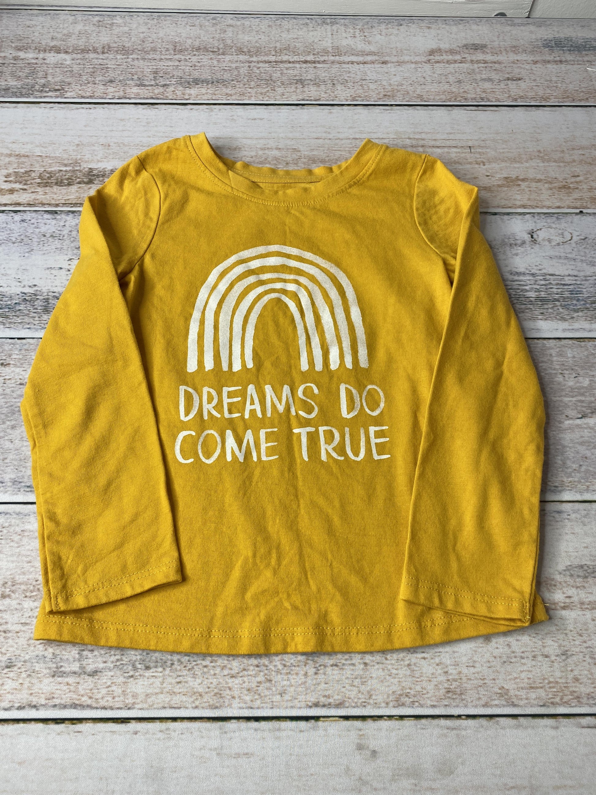 Cat & Jack Girls Yellow | Words Long Sleeve Shirt Size: 4T Yellow | Words