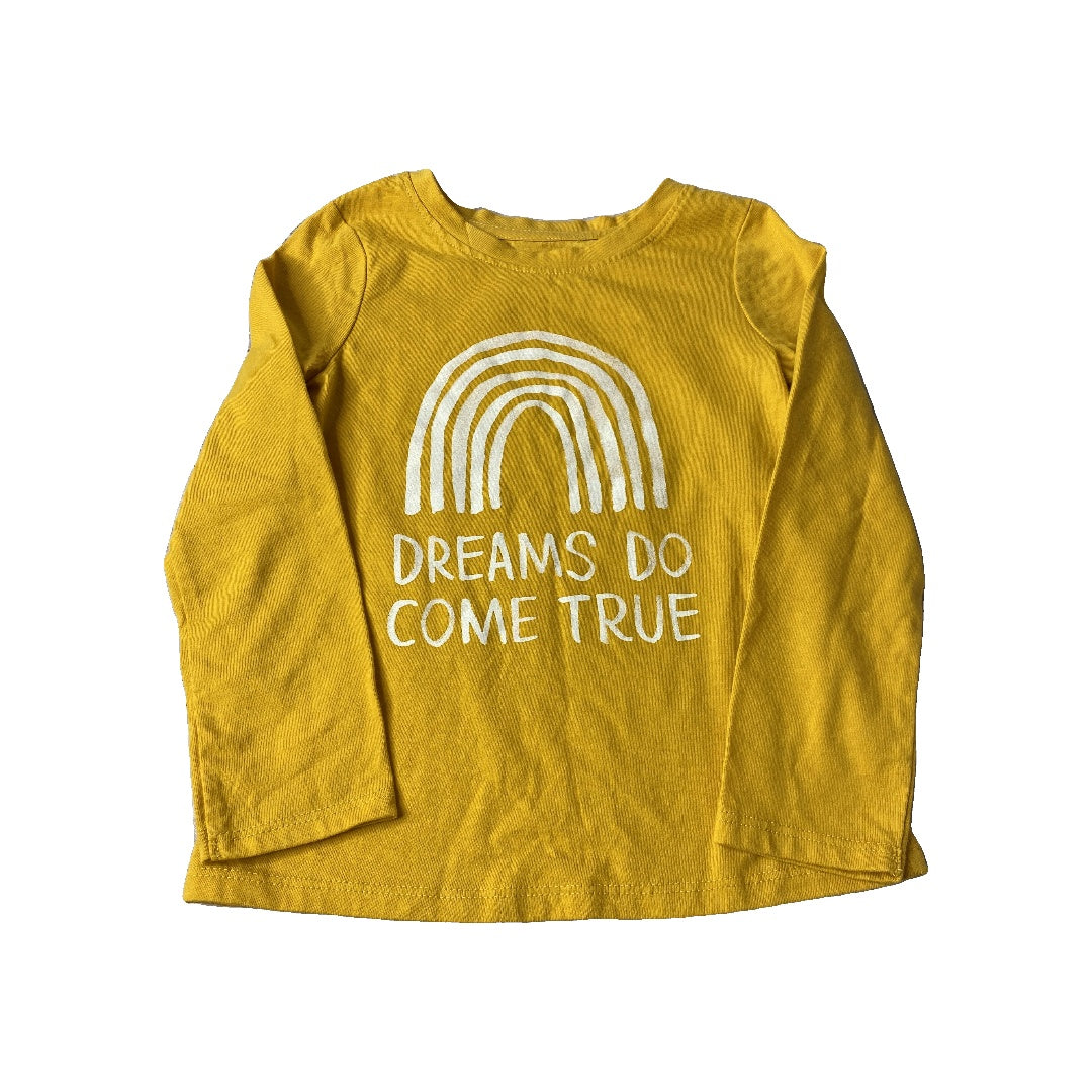 Cat & Jack Girls Yellow | Words Long Sleeve Shirt Size: 4T Yellow | Words