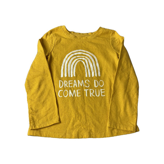 Cat & Jack Girls Yellow | Words Long Sleeve Shirt Size: 4T Yellow | Words