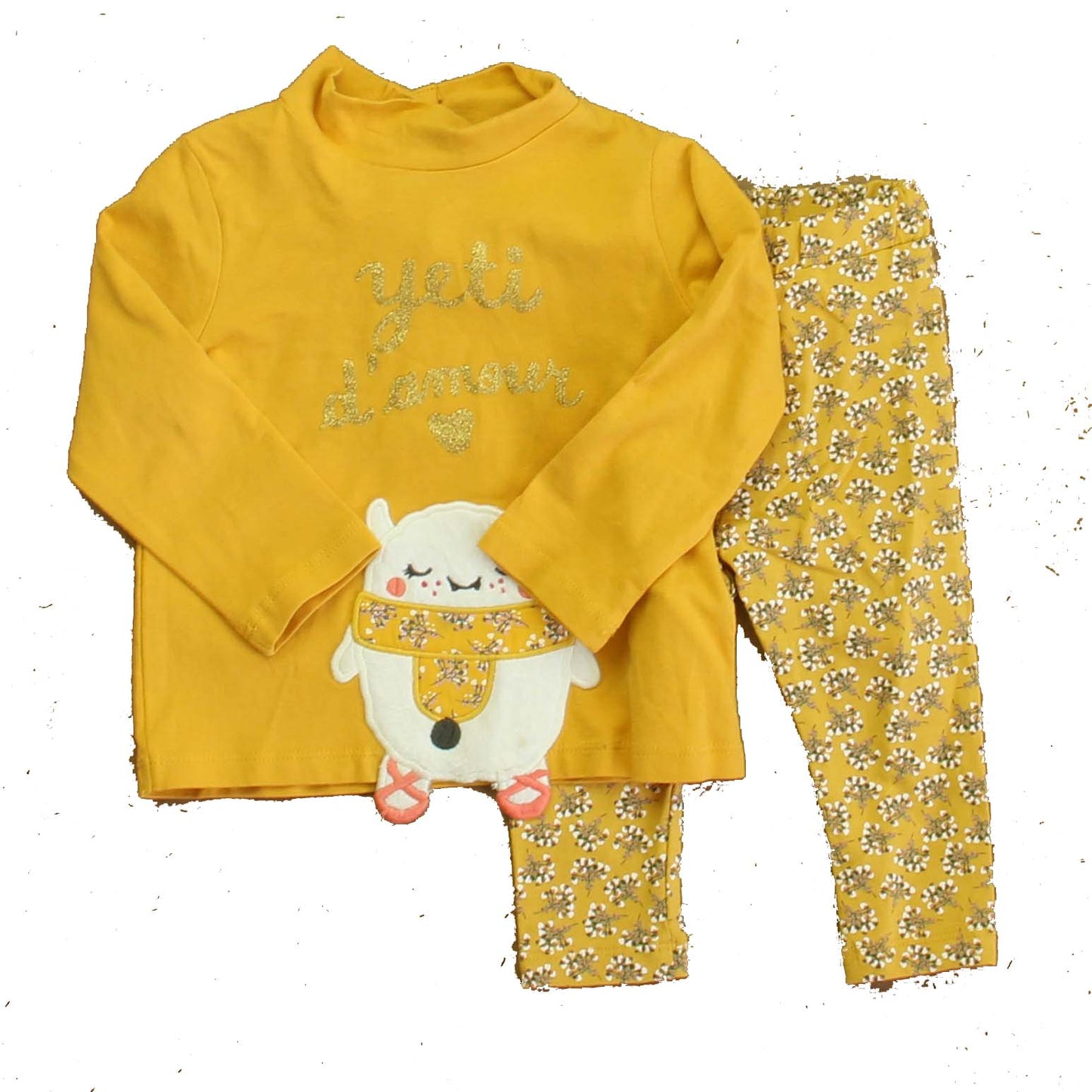 Du Pareil Girls Yellow Yeti Apparel Sets Size: 6 Months Yellow Yeti