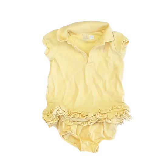 Ralph Lauren Girls Yellow Dress Size: 12 Months Yellow