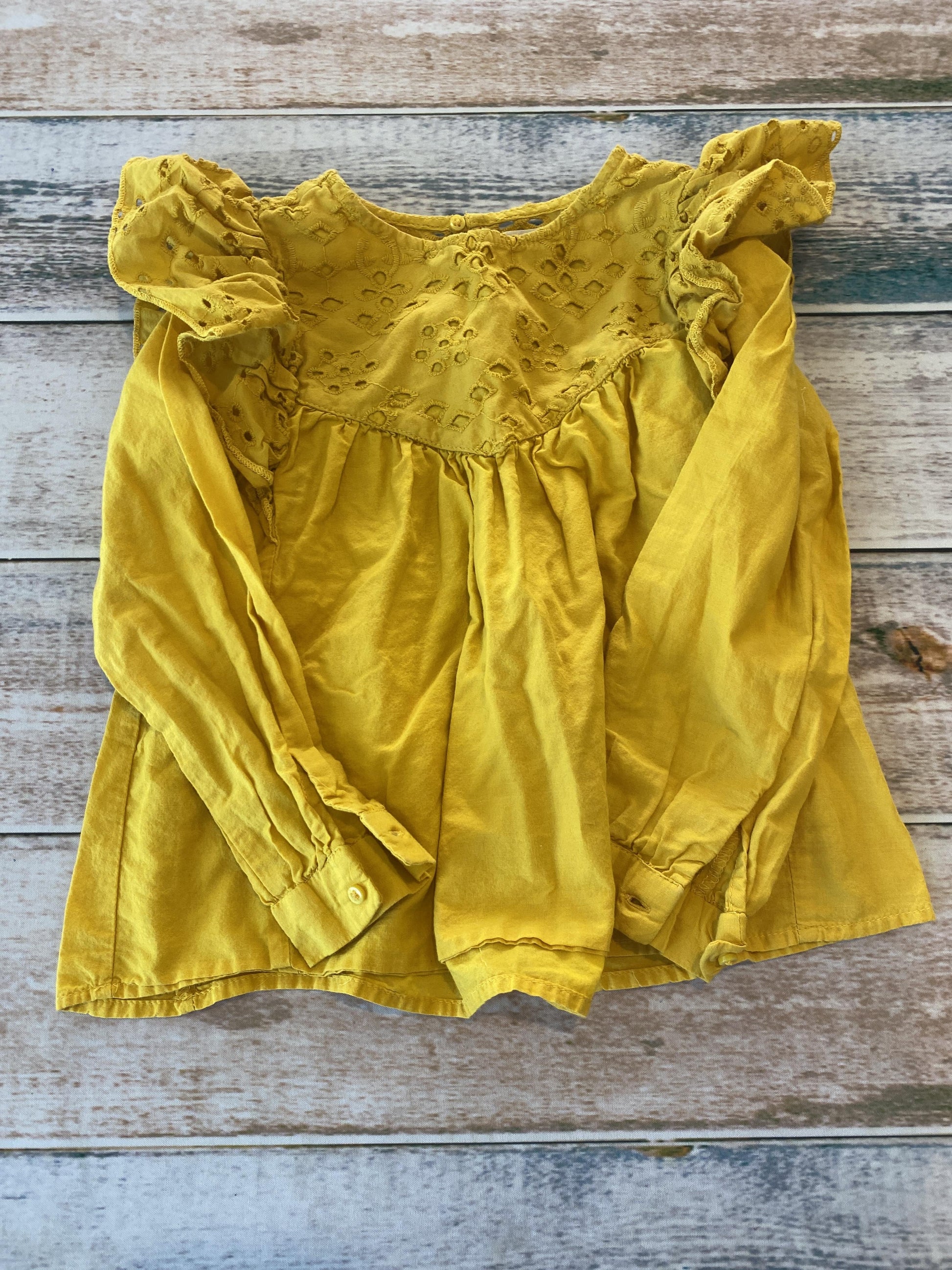 Zara Girls Yellow Long Sleeve Shirt Size: 5 Yellow