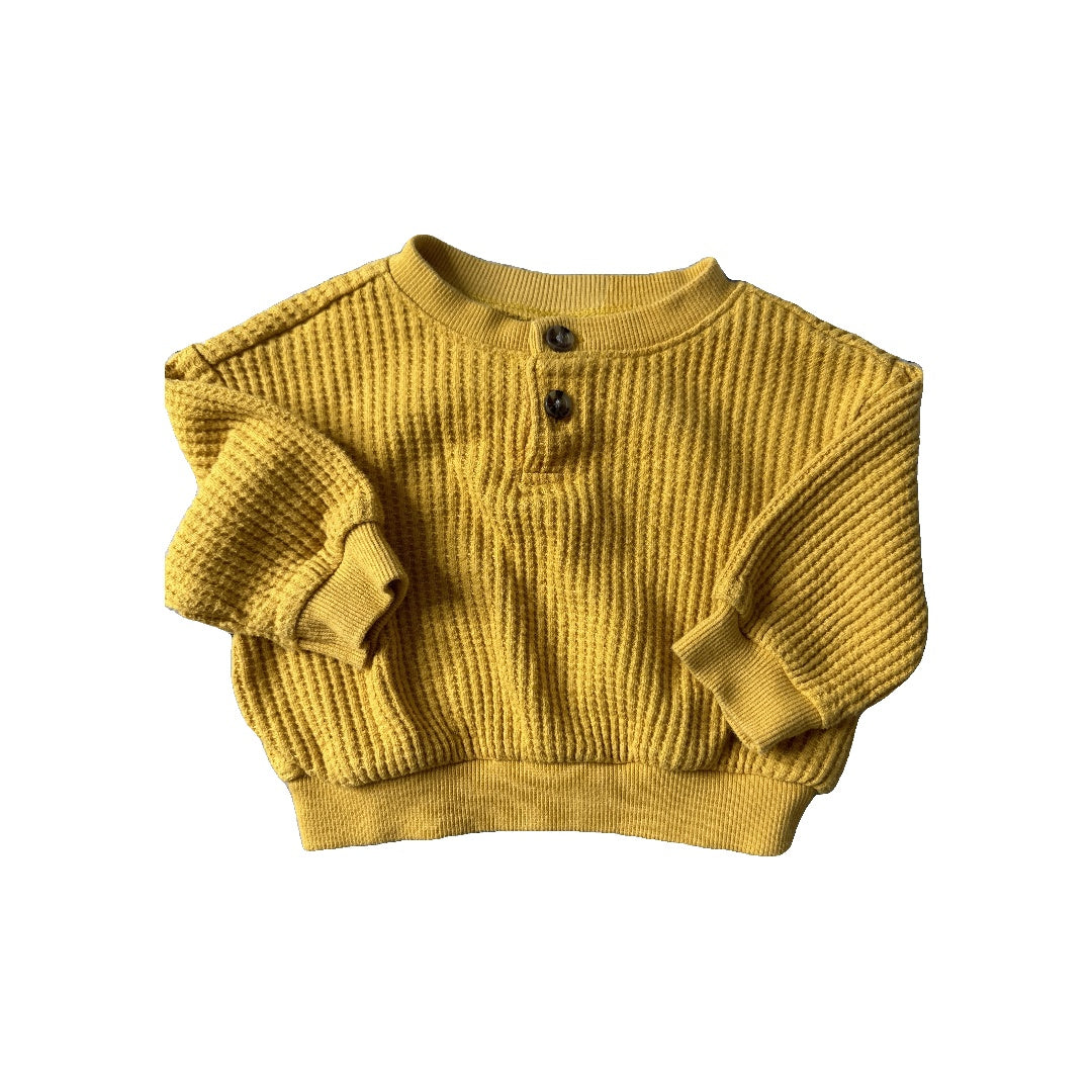 Old Navy Unisex Yellow Long Sleeve T-Shirt Size: 0-3 months Yellow