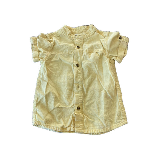 ZY Boys Yellow Button Down Short Sleeve Size: 12-18 months Yellow