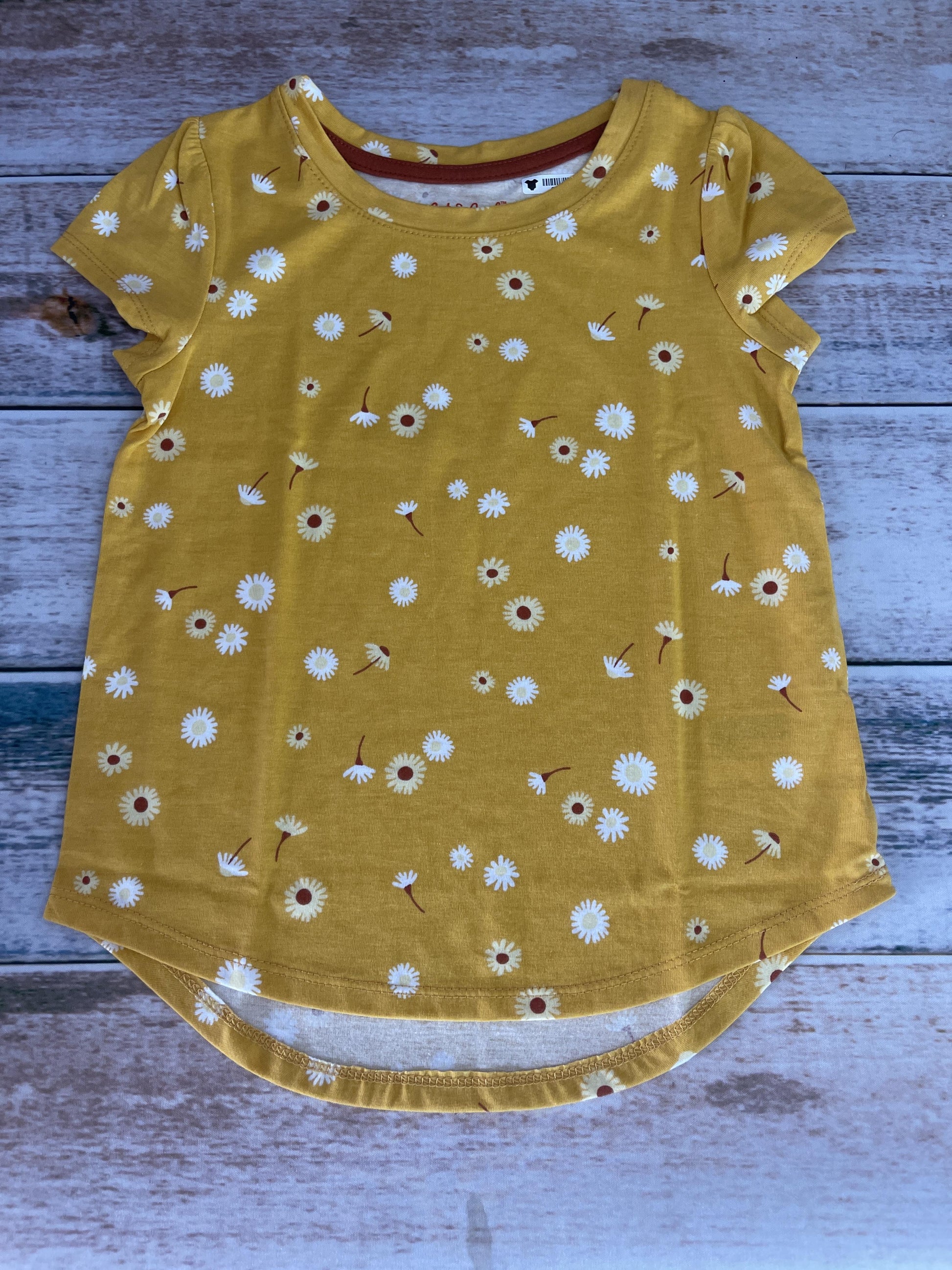 Cat & Jack Girls Yellow T-Shirt Size: 5 Yellow