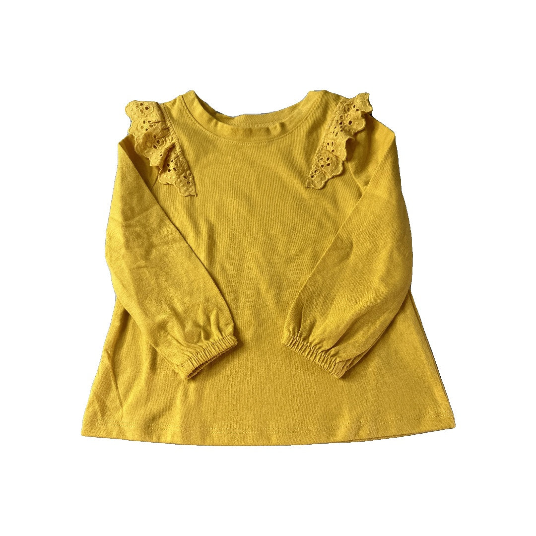 Cat & Jack Girls Yellow Long Sleeve Shirt Size: 2T Yellow