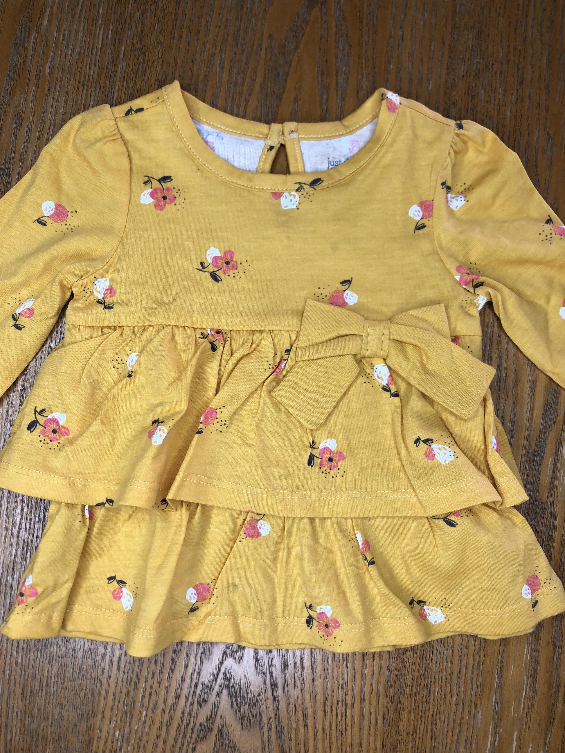 Carters Girls Yellow Long Sleeve T-Shirt Size: 3 months Yellow