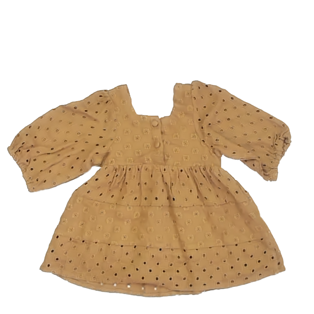 Rylee + Cru Girls Yellow Dress Size: 6-12 Months Yellow