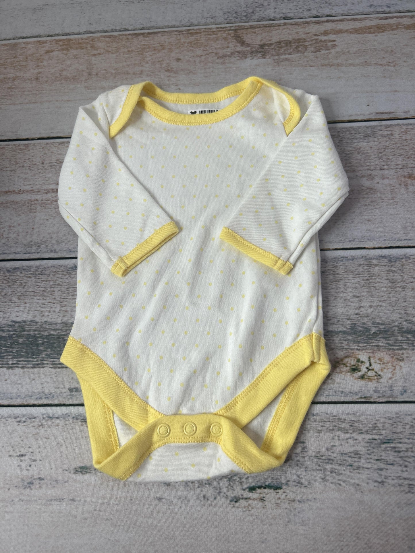 Unisex Yellow Onesie Size: 6-Mar Yellow