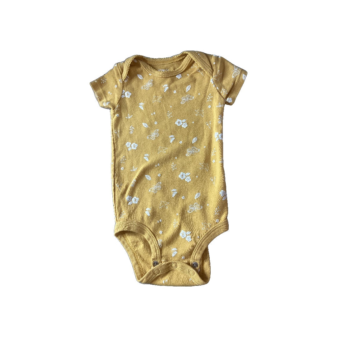 Girls Yellow Button Down Short Sleeve Size: 9-Jun Yellow