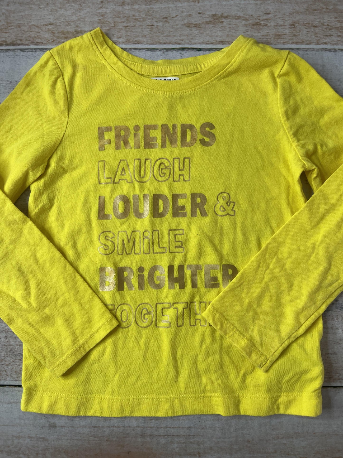 Cat & Jack Unisex Yellow Long Sleeve T-Shirt Size: 5T Yellow