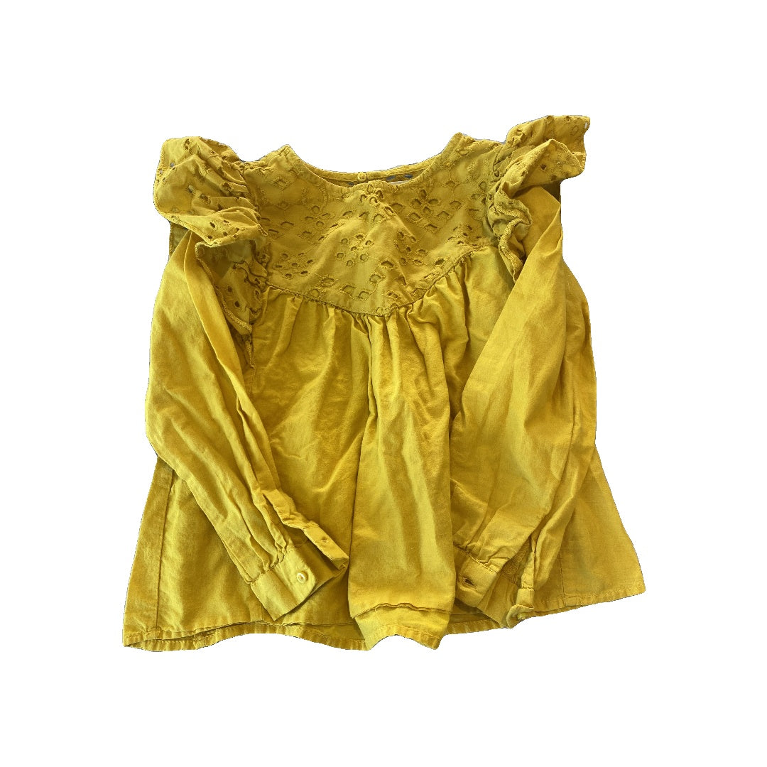 Zara Girls Yellow Long Sleeve Shirt Size: 5 Yellow