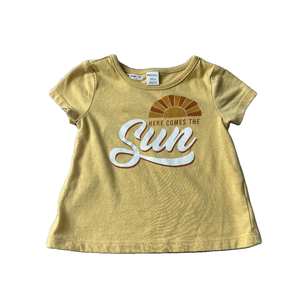 PL Baby Girls Yellow T-Shirt Size: 18 months Yellow