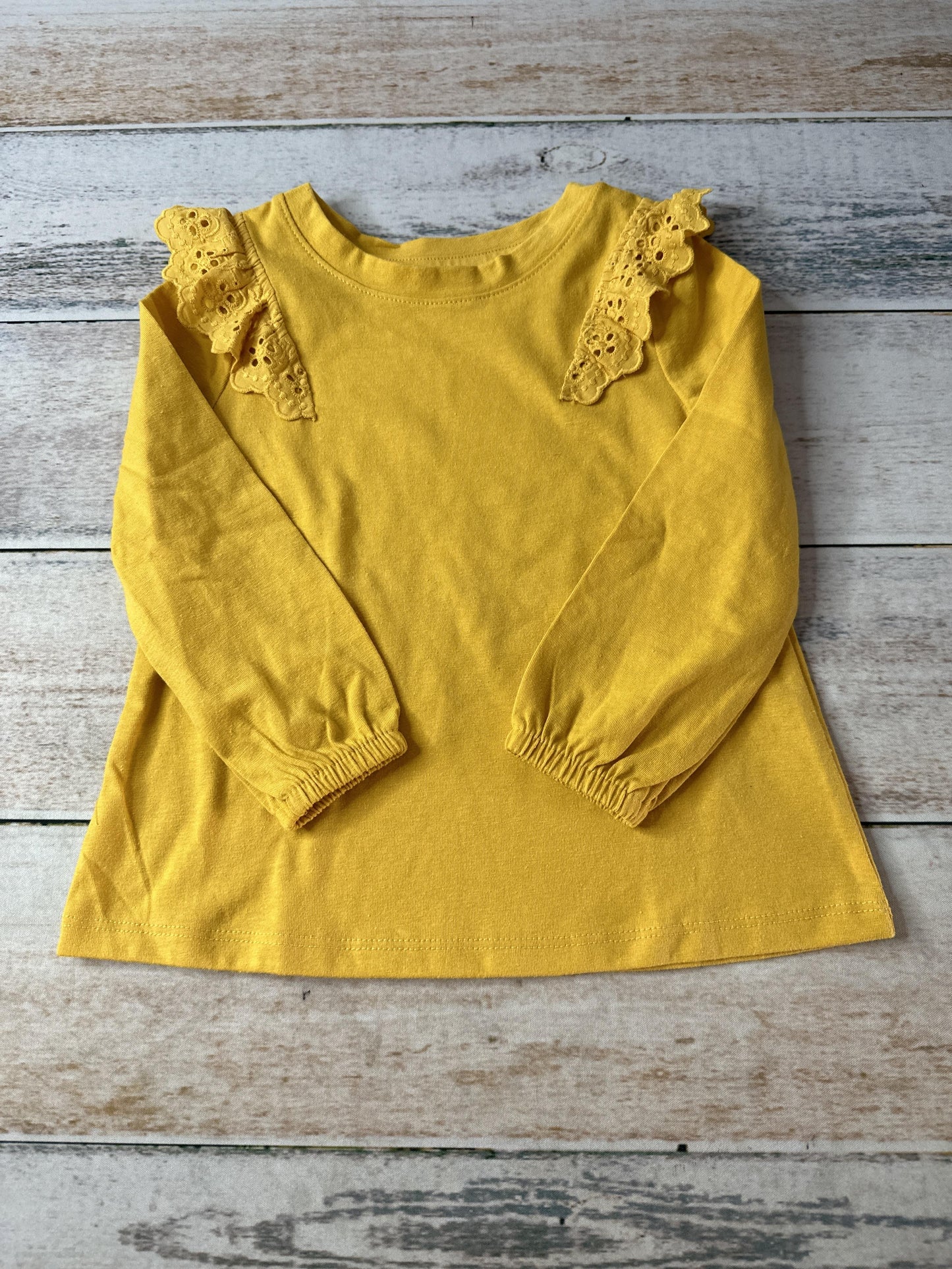 Cat & Jack Girls Yellow Long Sleeve Shirt Size: 2T Yellow