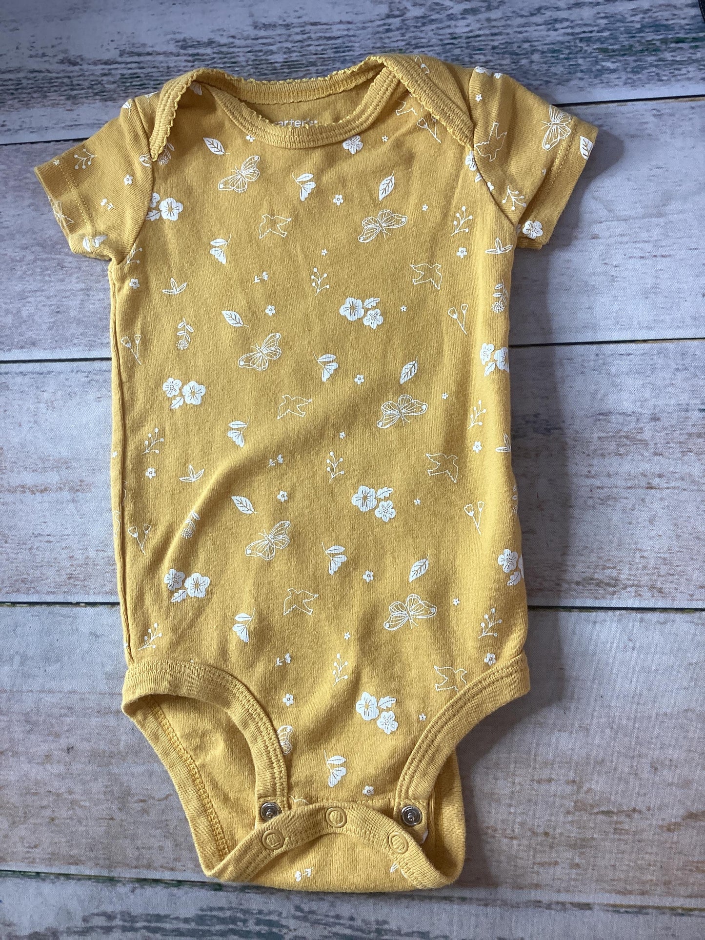 Girls Yellow Button Down Short Sleeve Size: 9-Jun Yellow