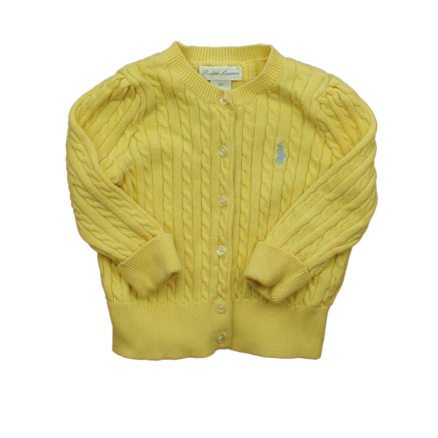 Ralph Lauren Girls Yellow Cardigan Size: 9 Months Yellow