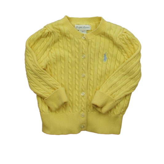 Ralph Lauren Girls Yellow Cardigan Size: 9 Months