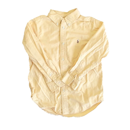 Ralph Lauren Boys Yellow Button Down Long Sleeve Size: 7 Years Yellow