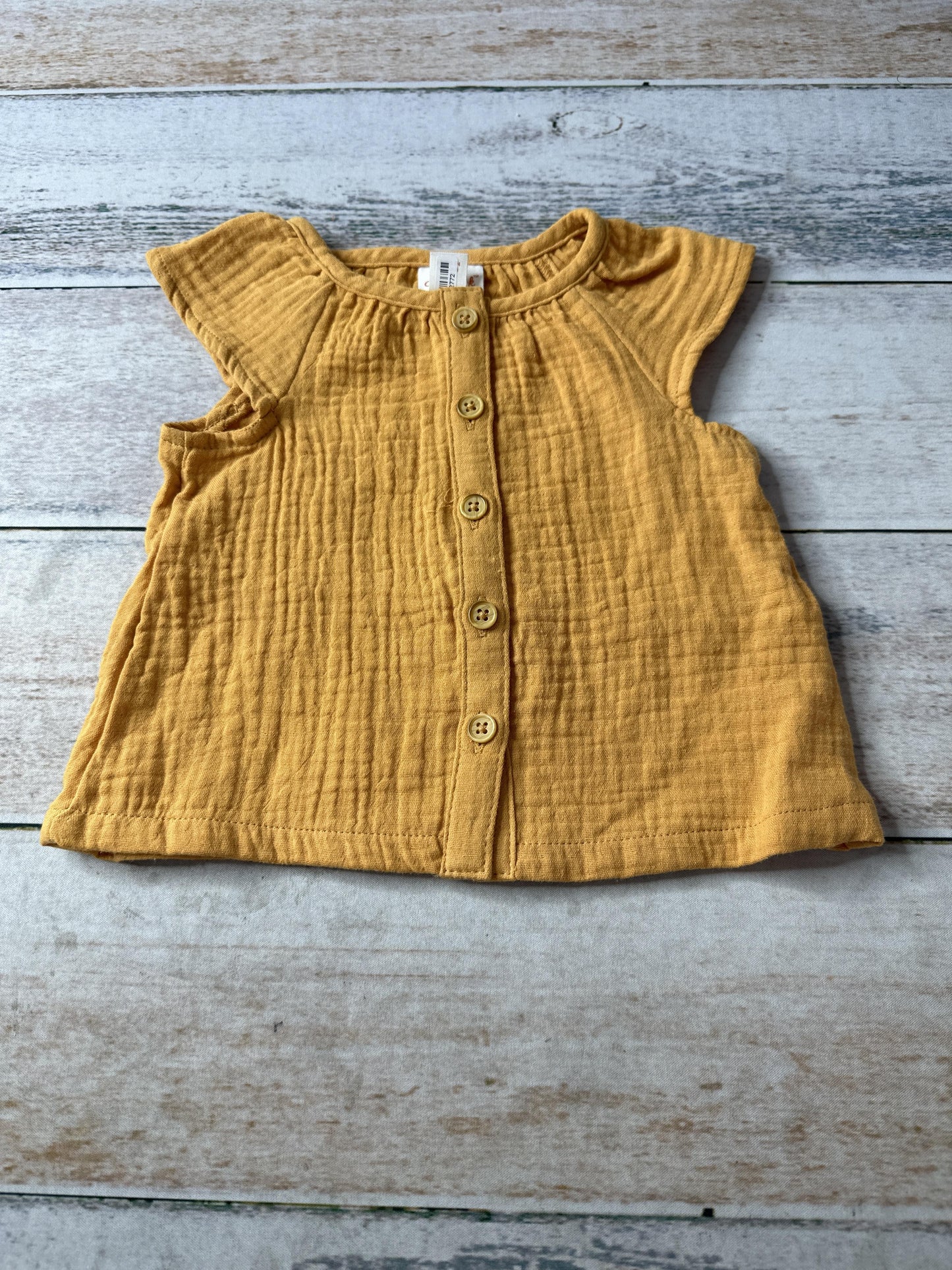 Cat & Jack Girls Yellow T-Shirt Size: 6-9 months Yellow