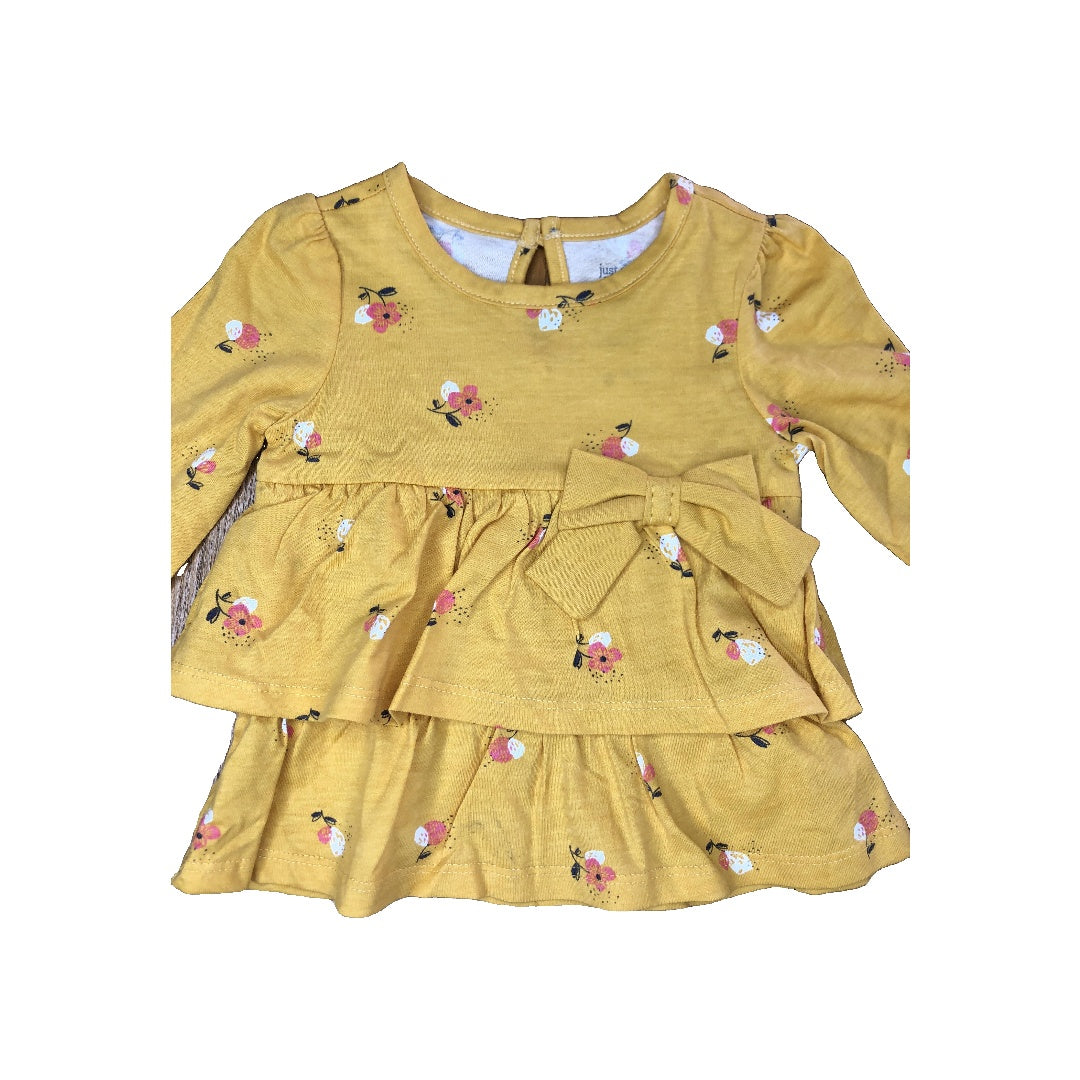 Carters Girls Yellow Long Sleeve T-Shirt Size: 3 months Yellow