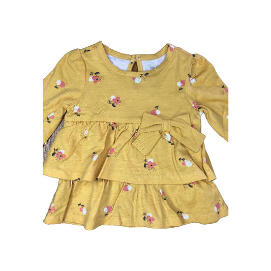 Carters Girls Yellow Long Sleeve T-Shirt Size: 3 months Yellow