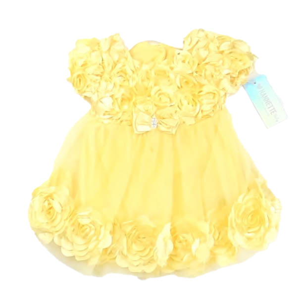 Nanette Girls Yellow Special Occasion Dress Size: 12 Months Yellow