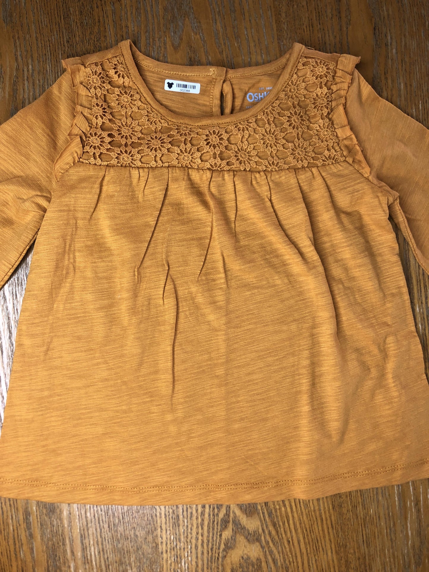 OshKosh Girls Yellow Long Sleeve T-Shirt Size: 4T Yellow