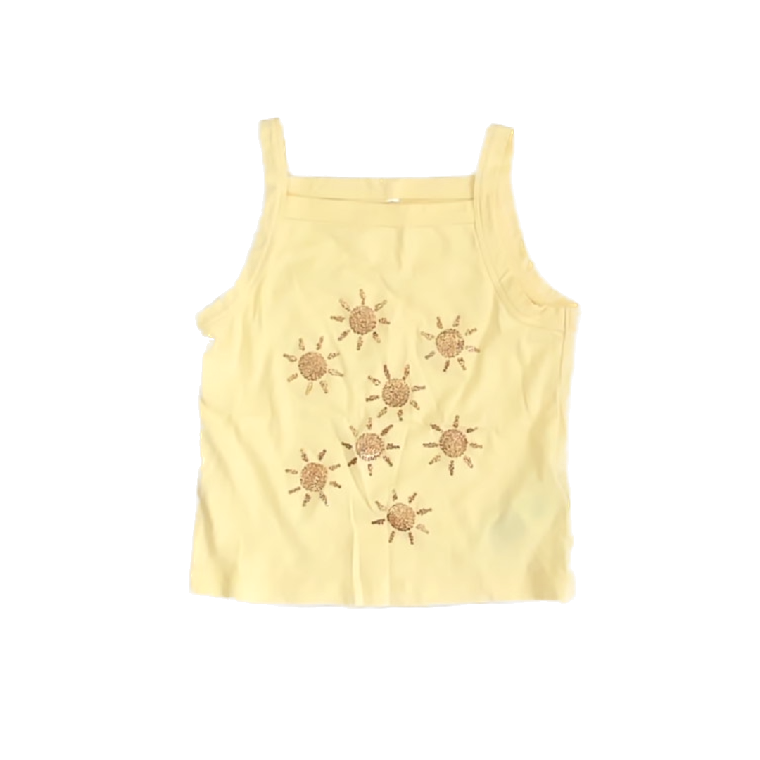 Crewcuts Girls Yellow Tank Top Size: 6-7 Years Yellow