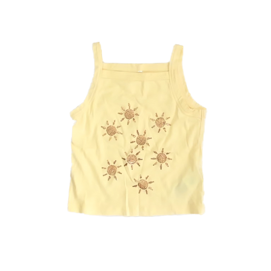 Crewcuts Girls Yellow Tank Top Size: 6-7 Years Yellow