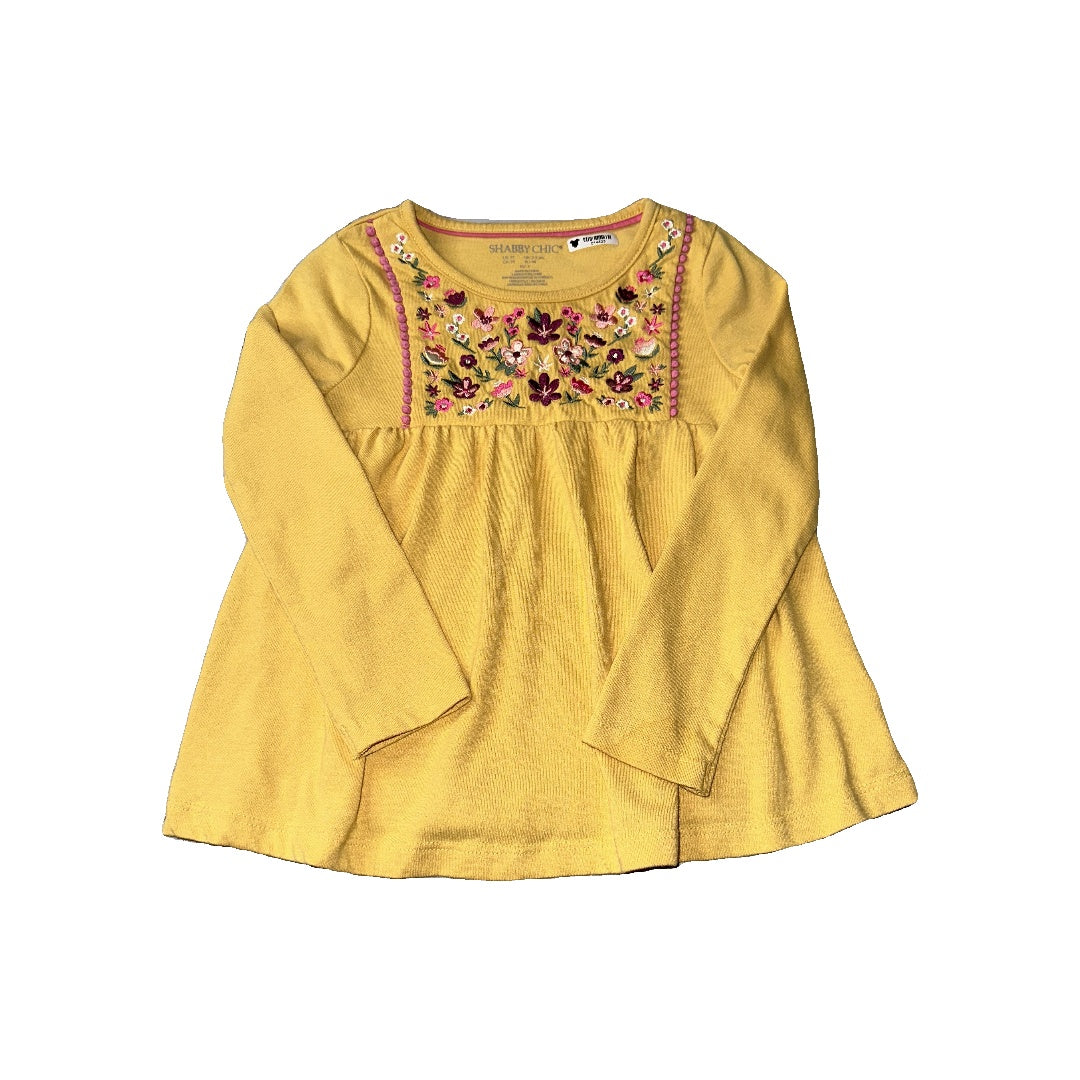 Shabby Chic Girls Yellow Long Sleeve Shirt Size: 3T Yellow