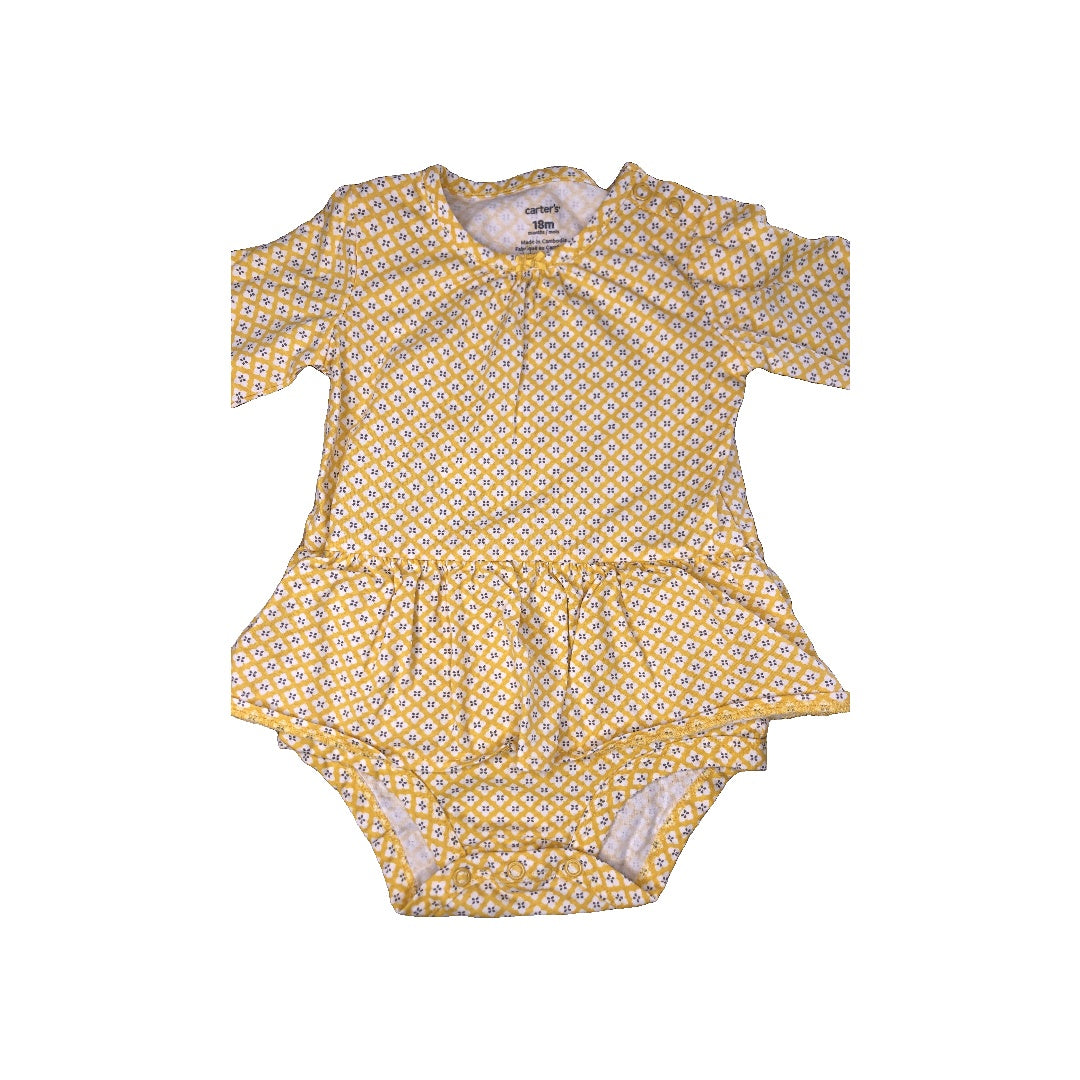 Carters Girls Yellow Onesie Size: 18 months Yellow