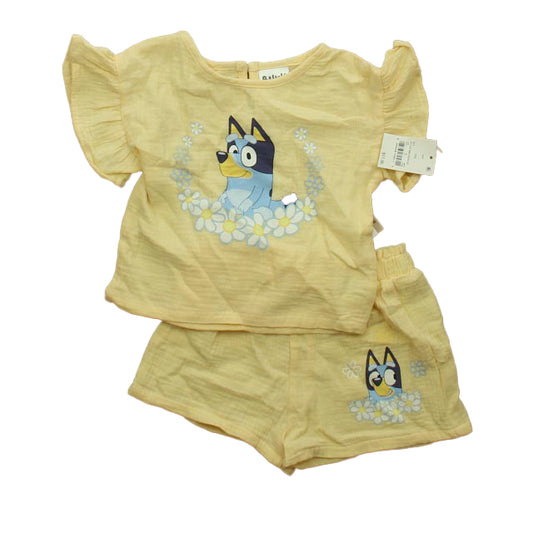 Bluey Girls Yellow Apparel Sets Size: 18 Months