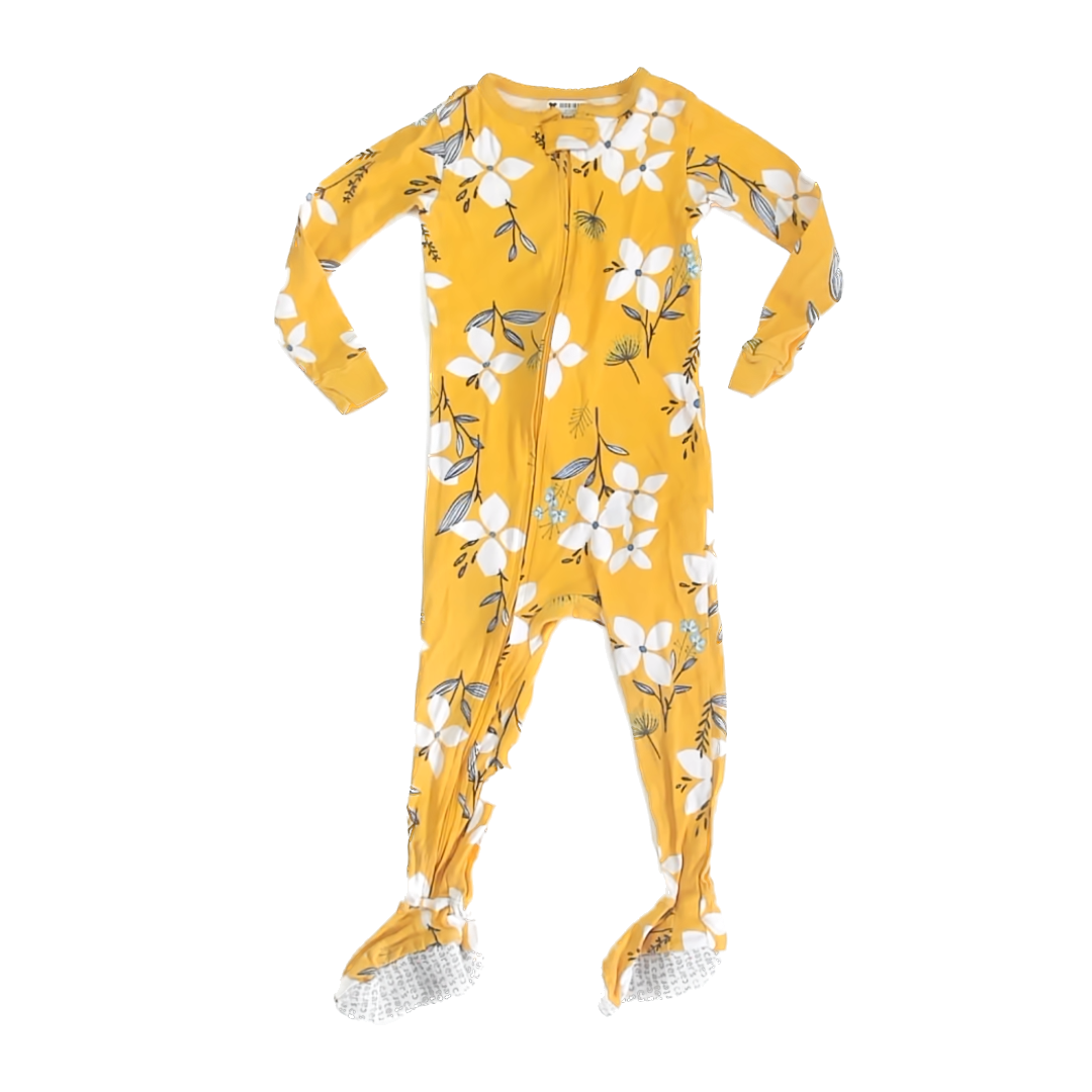 Carter''s Girls Yellow 1-piece footed Pajamas Size: 24 Months Yellow