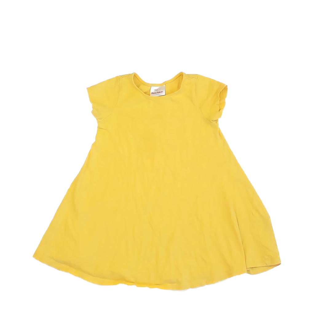 Hanna Andersson Girls Yellow Dress Size: 5T Yellow